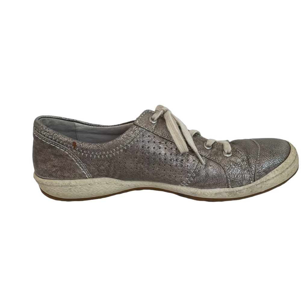 Josef Seibel Leather Metallic Caspian Sneakers 7 - Picture 8 of 13